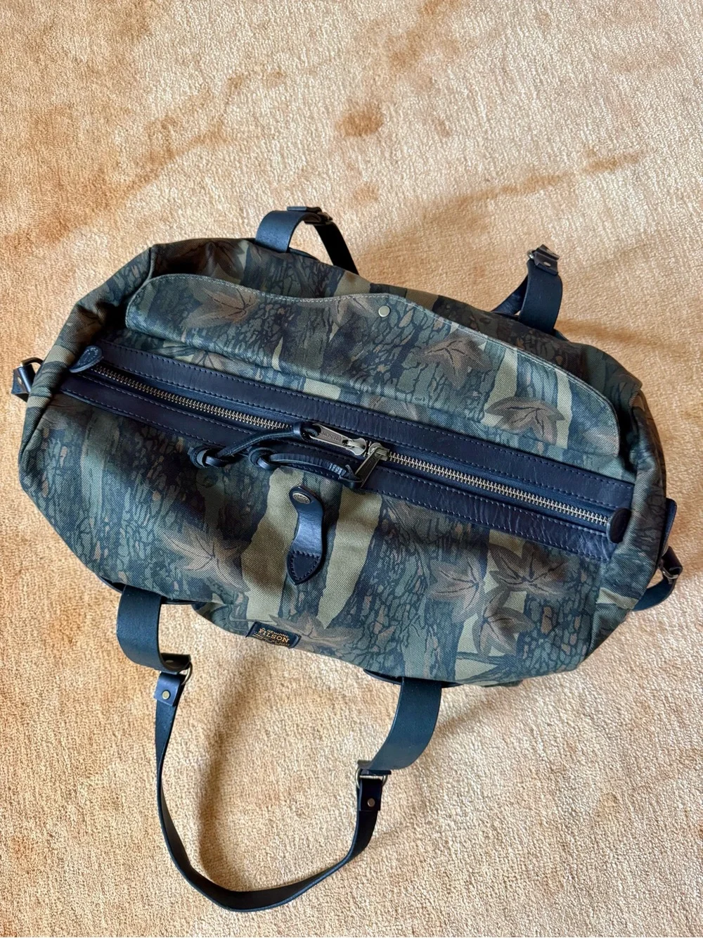 Filson Small Rugged Twill Duffle Bag Made in USA Maple Bark Camo